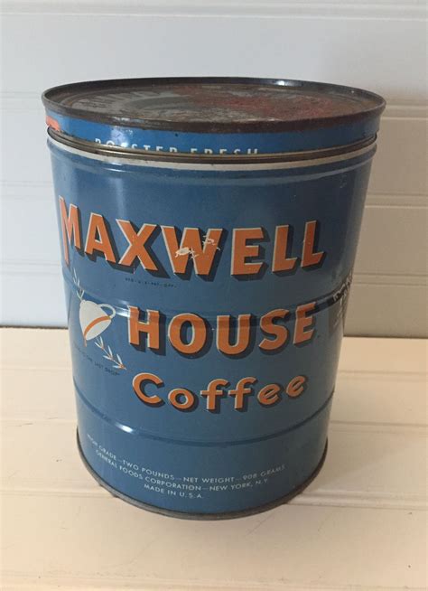 1928antique metal maxwell house international cafe drink container|Vintage Maxwell House Coffee Tin Can for sale .